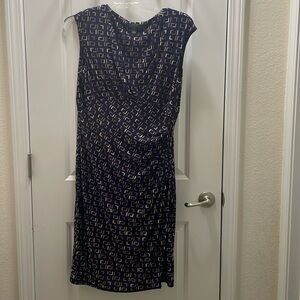 Lauren, Ralph Lauren,‎ dress, black and purple ladies size 14 geometric design